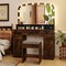Vanity Table Set LED Mirror Makeup Desk With Stool Charging Station